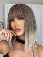 Synthetische Perücken Ombre Straight Medium Medium Perücke für Frauen