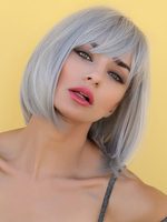 Synthetische Perücken Silber Bobs Rayon Tousled Kurze Damen Damen Kurze Perücke