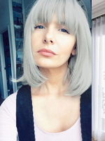 Synthetische Perücken Silber Pixies & Boycuts Rayon Tousled Short Damen Short Perücke für Frauen
