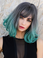 Synthetische Perücken Teal Pixies & Boycuts Rayon Tousled Short Mädchens Frauen kurze Perücke