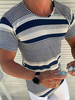 T-Shirts Casual Jewel Neck Stripes Kurzarm