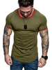 T-Shirts Casual Jewel Neck Two Tone Kurzarm-Top