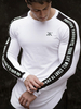 T-shirts Casual Juwel Hals-Worte drucken lange Ärmel