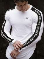 T-shirts Casual Juwel Hals-Worte drucken lange Ärmel