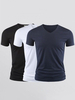 T-Shirts Casual V-Ausschnitt Kurzarm