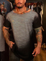T-shirts Chic Juwel Halsstreifen Kurze Ärmeln