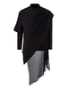 T-Shirts Chic Stehkragen mit langen Ärmeln Slim Fit Schwarz Schwarz
