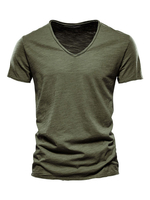 T-Shirts Chic V-Ausschnitt Kurzarm