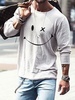 T-Shirts für Männer Casual Jewel Neck Long Sleeves Printed Toe Bluse