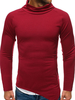 T-Shirts für Männer Casual Jewel Neck Long Sleeves Rote Bluse