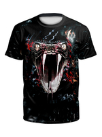 T-Shirts für Männer Scary Halloween Schlangenmuster Jewel Neck Skeleton Short Sleeves Bluse