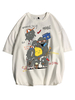T-Shirts Locker sitzendes T-Shirt mit einem kurzen Hals und kurzen Ärmeln