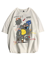 T-Shirts Locker sitzendes T-Shirt mit einem kurzen Hals und kurzen Ärmeln