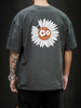 T-Shirts Locker sitzendes T-Shirt mit rundem Halsausschnitt; kurzen Ärmeln und einem Cartoon-Rückendruck