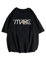 T-Shirts Locker sitzendes T-Shirt mit rundem Halsausschnitt; kurzen Ärmeln und einem Slogan-Herrenhemd mit Frontdruck