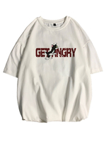 T-Shirts Locker sitzendes T-Shirt mit rundem Halsausschnitt; kurzen Ärmeln und einem Slogan-Herrenhemd mit Frontdruck