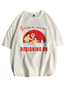 T-Shirts Locker sitzendes T-Shirt mit rundem Halsausschnitt; kurzen Ärmeln und Herrenhemd mit Cartoon-Frontdruck