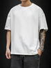 T-Shirts Locker sitzendes T-Shirt mit rundem Halsausschnitt; kurzen Ärmeln und Herrenhemd mit Slogan-Rückendruck