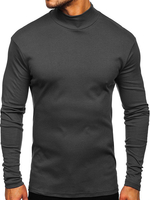 T-Shirts Lässig Stehkragen Übergroße Lange Ärmel