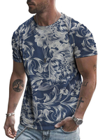 T-Shirts Lässiger Jewel-Neck Farbblock mit kurzen Ärmeln