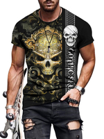T-Shirts Lässiger Jewel-Neck Farbblock mit kurzen Ärmeln