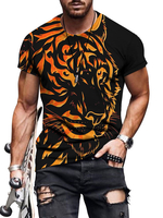 T-Shirts Lässiger Jewel-Neck Farbblock mit kurzen Ärmeln