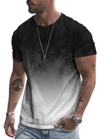 T-Shirts Lässiger Jewel-Neck Farbblock mit kurzen Ärmeln