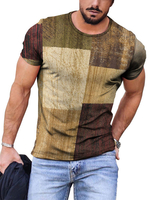 T-Shirts Lässiger Jewel-Neck Farbblock mit kurzen Ärmeln