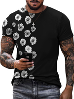 T-Shirts Lässiger Juwelenhals Geometrische kurze Ärmel