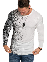 T-Shirts Lässiger Juwelenhals mit langen Ärmeln