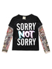 Tattoo Ärmel Top schwarz Baumwolle Kinder T-Shirt