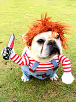 Tödliche Puppenhundekostüme Beängstigendes Karneval Kostüm Cosplay Chucky Puppenhundekostüm