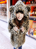Teddy Jacke Kunstfell Damen Winter Jacke Langarm mit Taschen Teddy Mantel