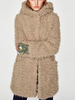 Teddy Jacke Polyester Damen Winter Jacke Langarm mit Taschen Teddy Mantel