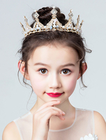 Tiara Crown Blumenmädchen Kopfschmuck Strassperlen Kinderhaarzusätze