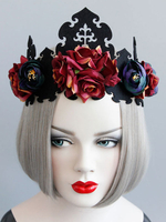 Tiara Crown für Frauen Polyester Rosen Gothic Kostüm Zubehör