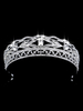Tiara Hochzeit Braut Krone Silber Prinzessin Kopfschmuck Strass Royal Haarschmuck