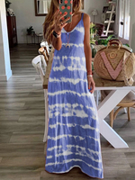 Tie Dye Maxikleider Ärmelloses langes Sommerkleid