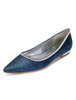 Tiefblaue Mutter Schuhe Glitter spitze Zehe Strasssteine Slip On Flat Hochzeitsgast Schuhe