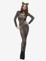 Tier-Strumpfanzug Halloween Sexy Catsuit für Damen mit Leopardenmuster Zentai-Kostüme