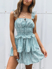 Tiered Sommerkleid Ditsy Floral Printed Cami Straps Beach Dress