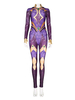 Titans Starfire Cosplay Kostüm Lila Overall Polyesterfaser Kunstleder Spandex Einteiliges Outfit DC Comics Cosplay Kostüm