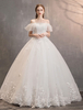 Tüll Brautkleider Elfenbein Weg Von Der Schulter Spitze Applique Prinzessin Brautkleid