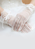 Tüll Hochzeit Handschuhe weiß kurzer Hand Braut Handschuhe mit Spitzen Bogen