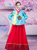 Traditionelles Frauen-Satin-Hanbok-Tanzkleid des koreanischen Karneval Kostüm-Kostüms