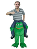 Tragen Sie mich Kostüm Frosch grün Huckepack Fahrt auf Maskottchen Unisex Erwachsene Flanell lustige Kostüme Karneval Kostüm