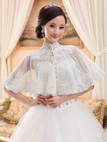 Transparente ärmellos Kunstpelze Stand Kragen Lace Hochzeit Schal für Braut