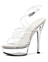 Transparente Sandalen Plattform Riemen PVC Heels für Frauen