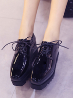 Trendy Oxfords Chic Square Toe PU-Leder