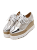 Trendy Oxfords Round Toe PU Leder Front Lace Flatform Oxford Schuhe